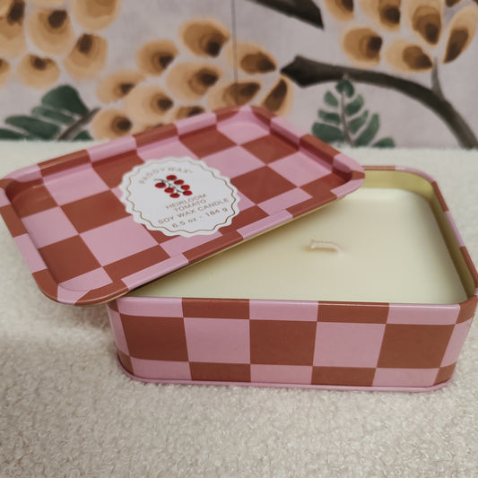 A Dopo 6oz/184g Tomato Printed Tin Candle - Heiloom Tomato