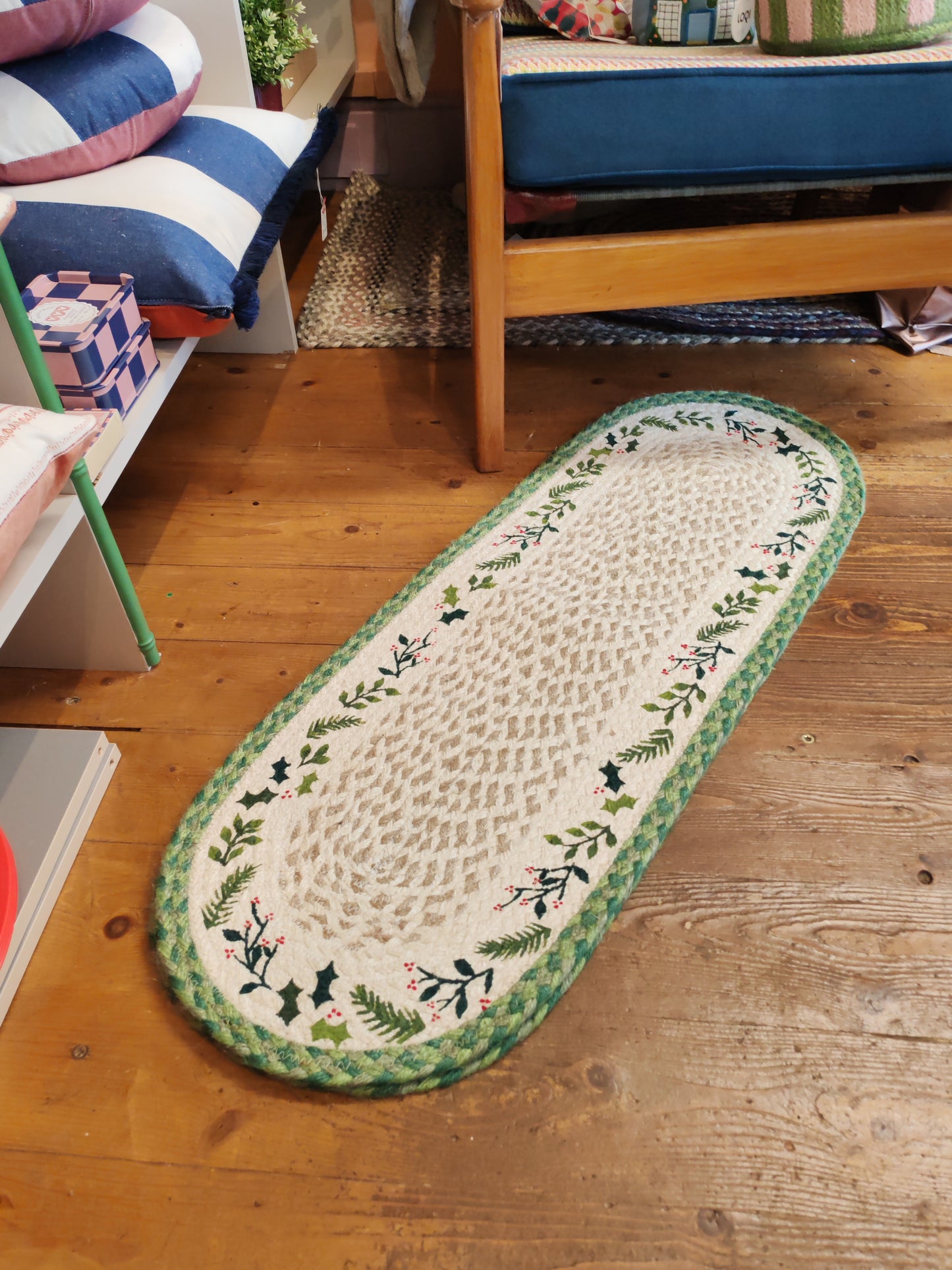 Christmas jute table runner 13" x 36"