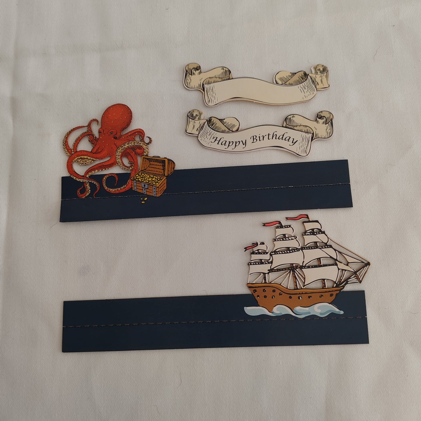 Paper theatre interactive greeting card sea scene