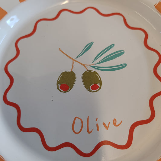 Bon Appetit olive large enamel plate