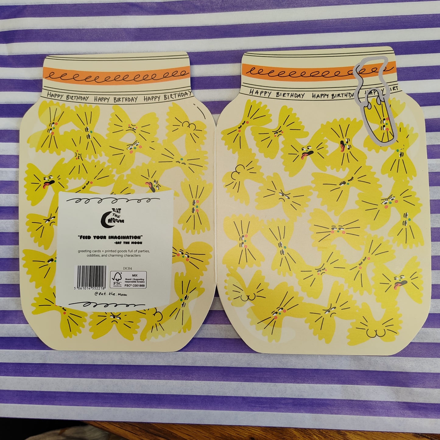 Happy birthday pasta in a jar greeting card