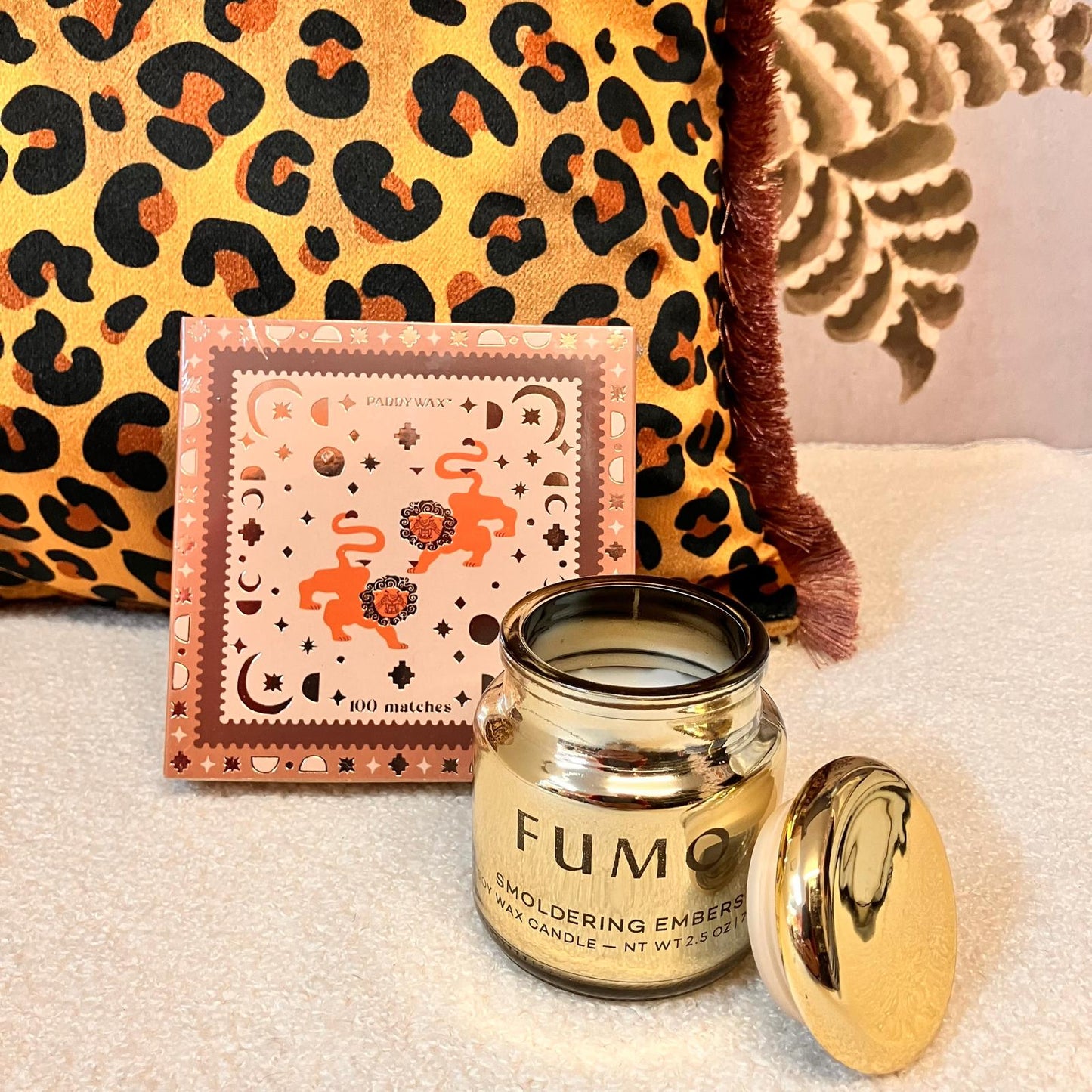 Becca who leopard gold&tan cushion