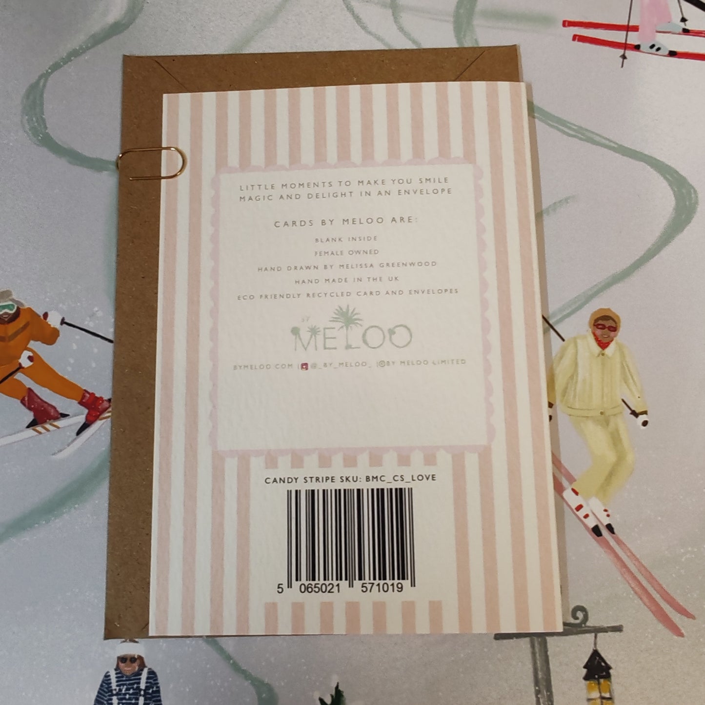 Candy stripe red love greeting card