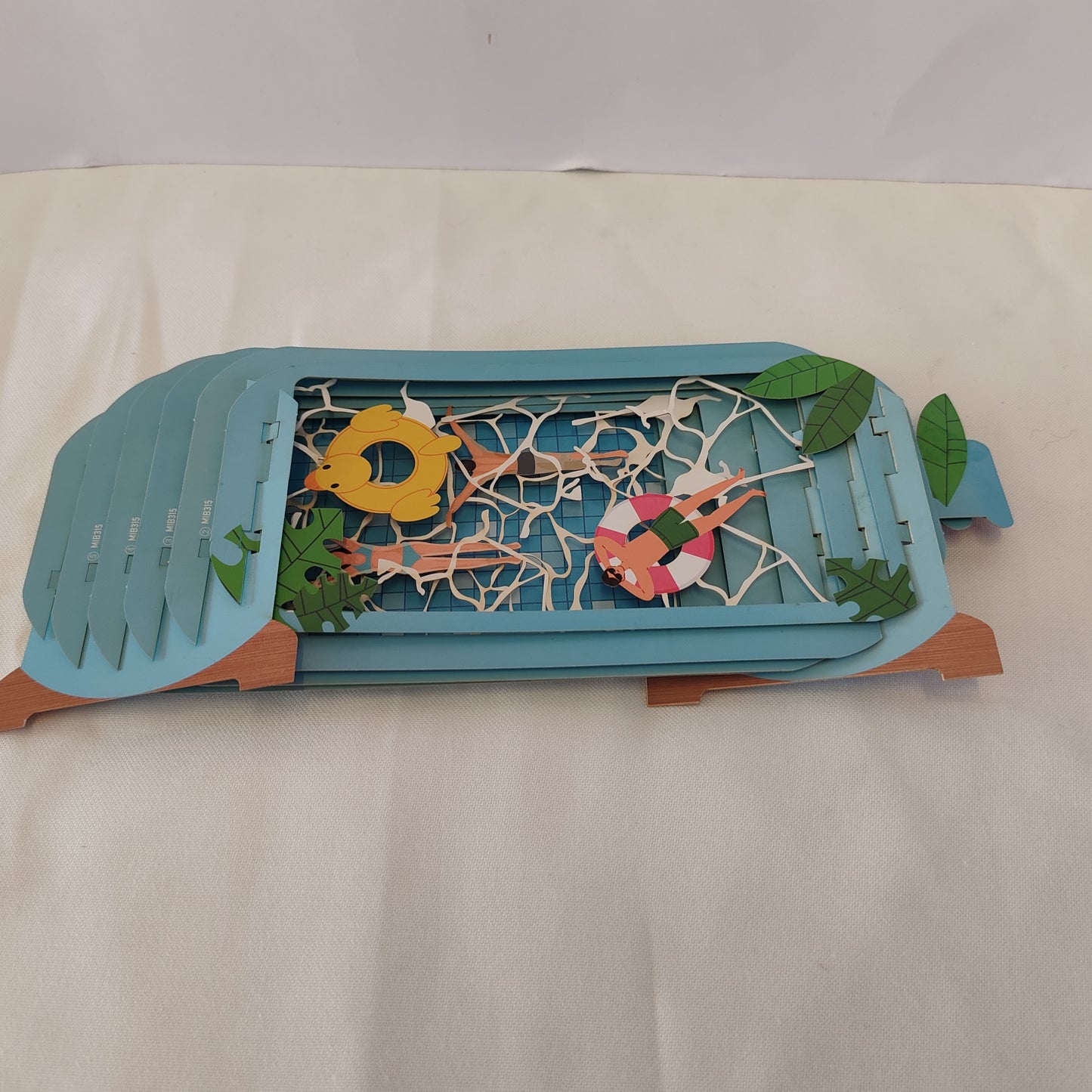 Message in a bottle swimming greeting card