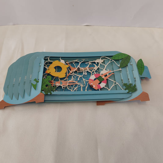 Message in a bottle swimming greeting card