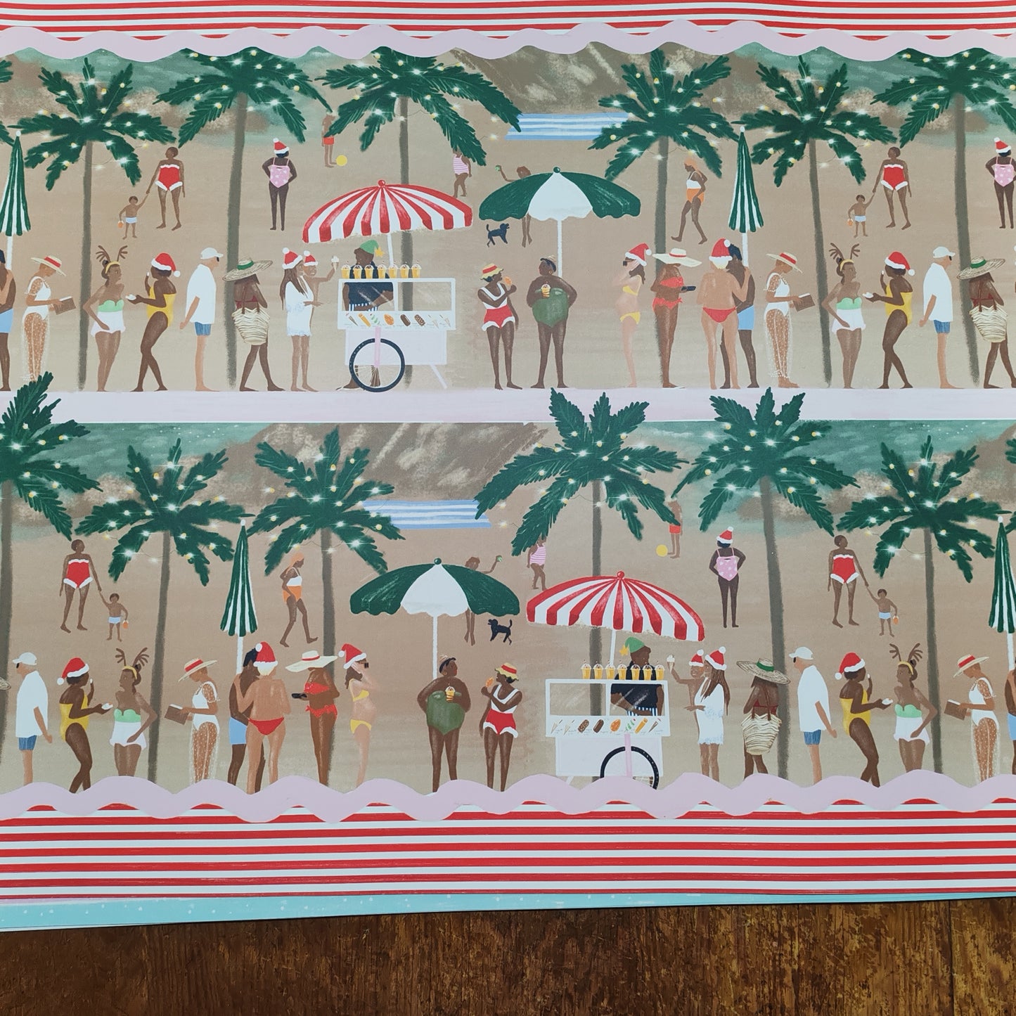 Christmas beach gift wrap