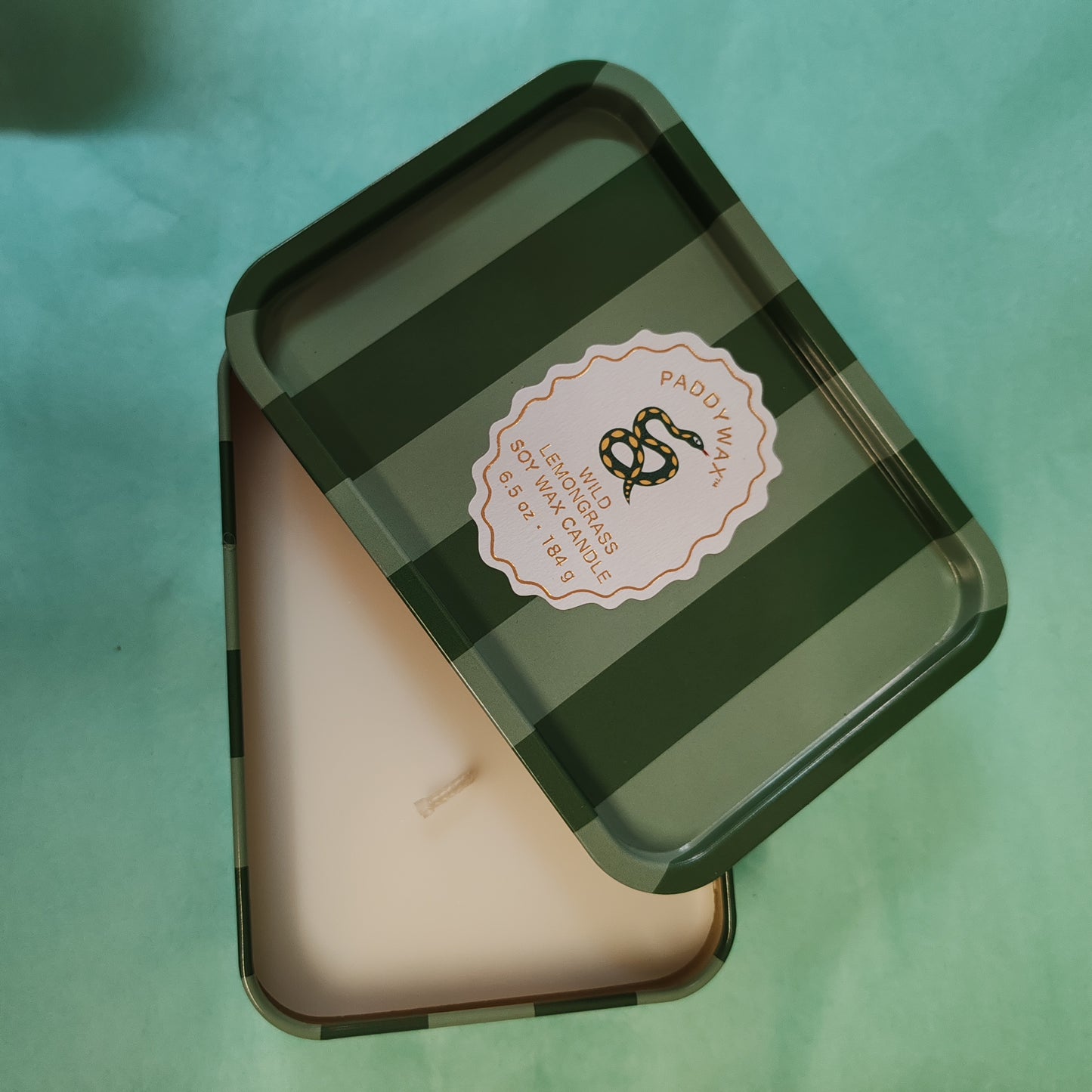 A Dopo 6oz/184g Snake Printed Tin Candle - Wild Lemongrass