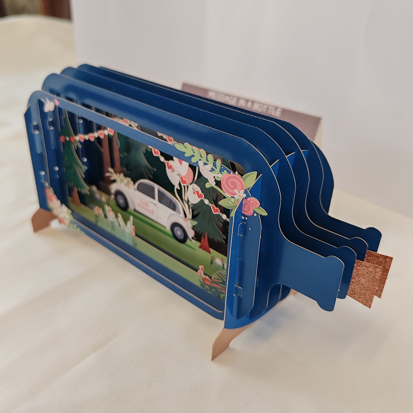 Message in a bottle pop up greeting card wedding
