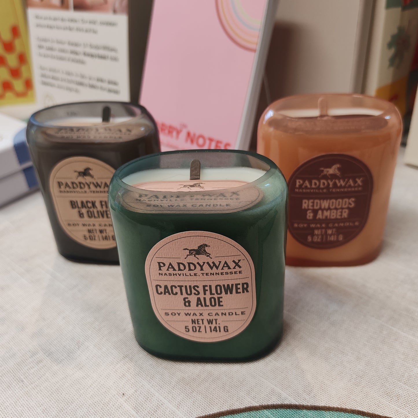 Vista Candle Redwood and Amber. Reusable glass votive