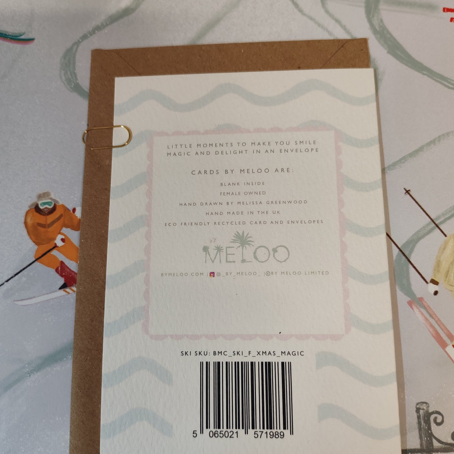 Ice cream ski cone greeting card