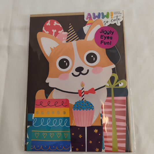 Wobbly eyes cute dog greeting card