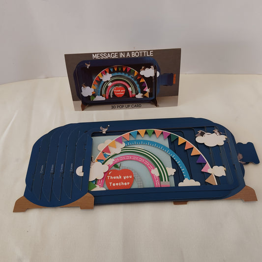 Message in a bottle thank you teacher greeting card