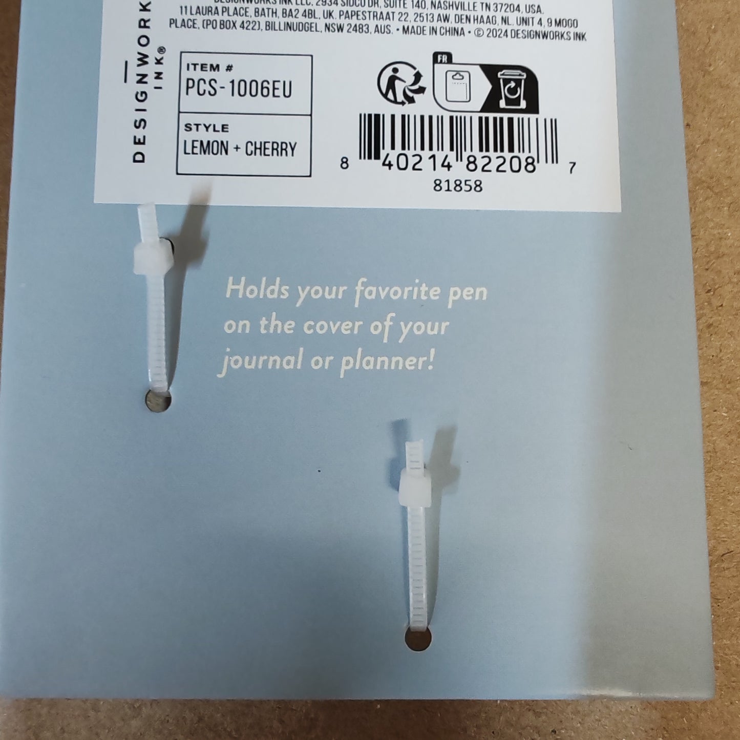 Lemon and cherries pen clips for your notebook