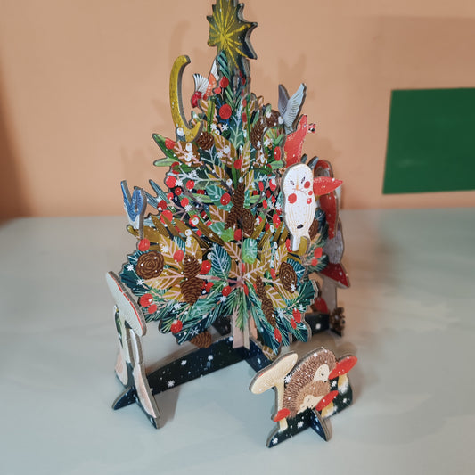 Pop, slot and build treehouse card.