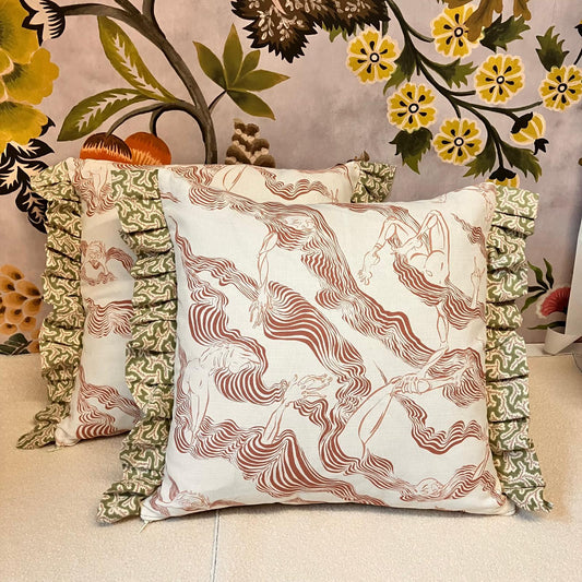 Skinny Dipping British illustration plump cushions