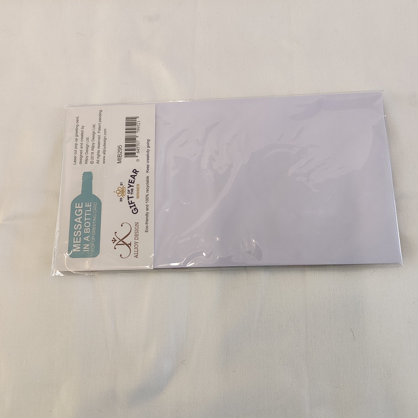 Message in a bottle 3d pop up greeting card. Frog garden theme