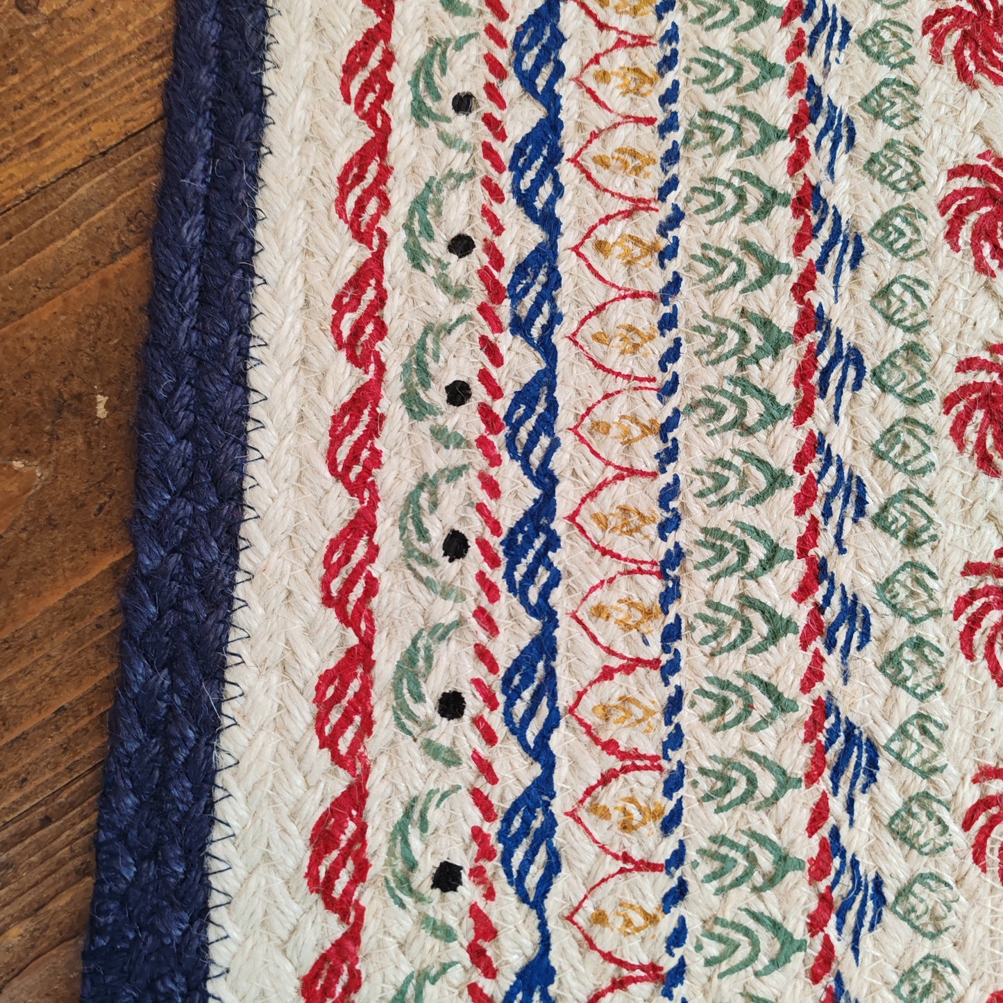 Kantha jute table runner