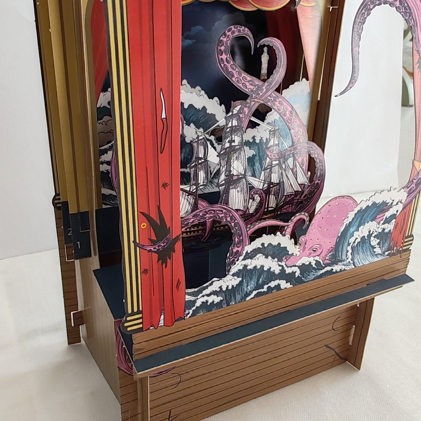 Paper theatre interactive greeting card sea scene