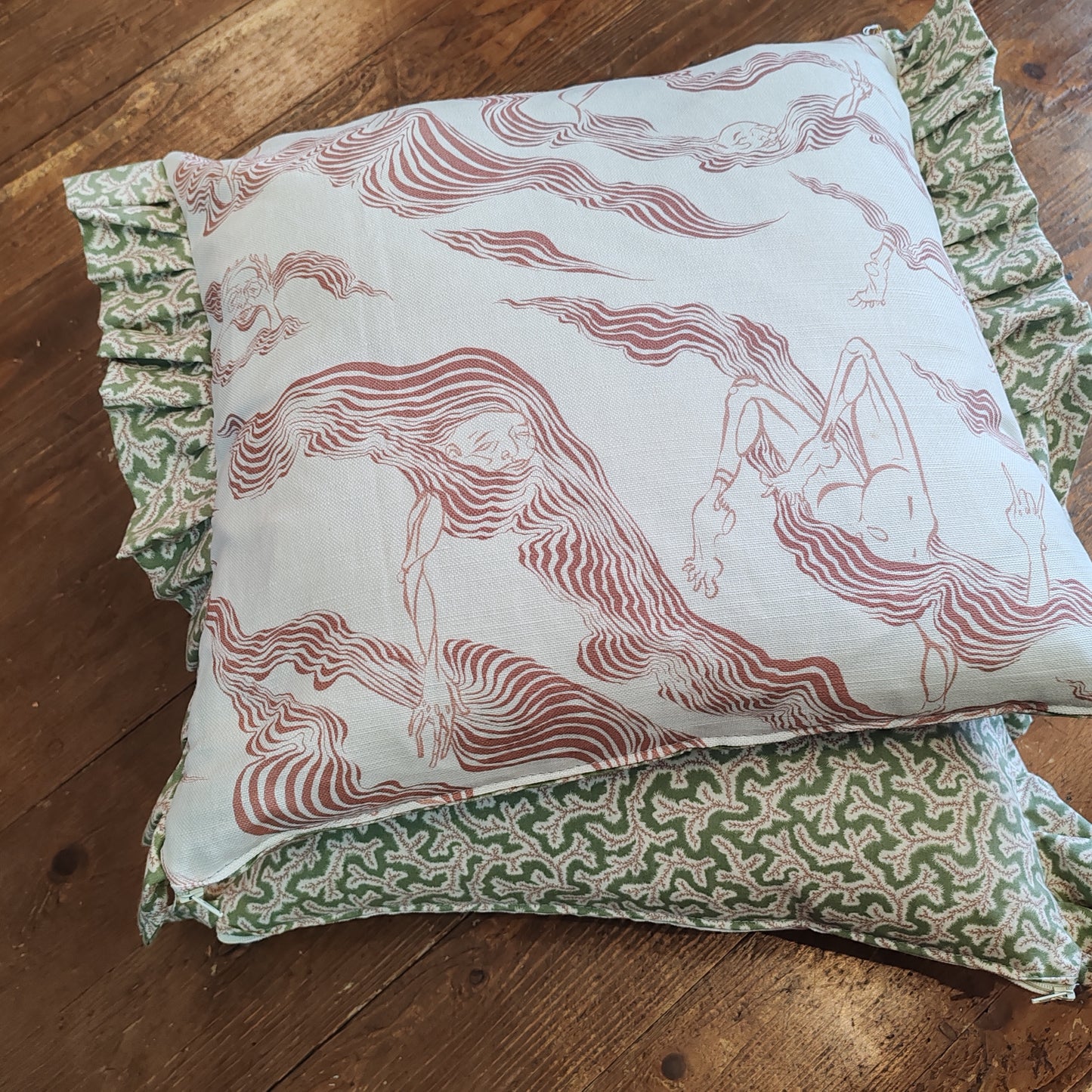 Skinny Dipping British illustration plump cushions