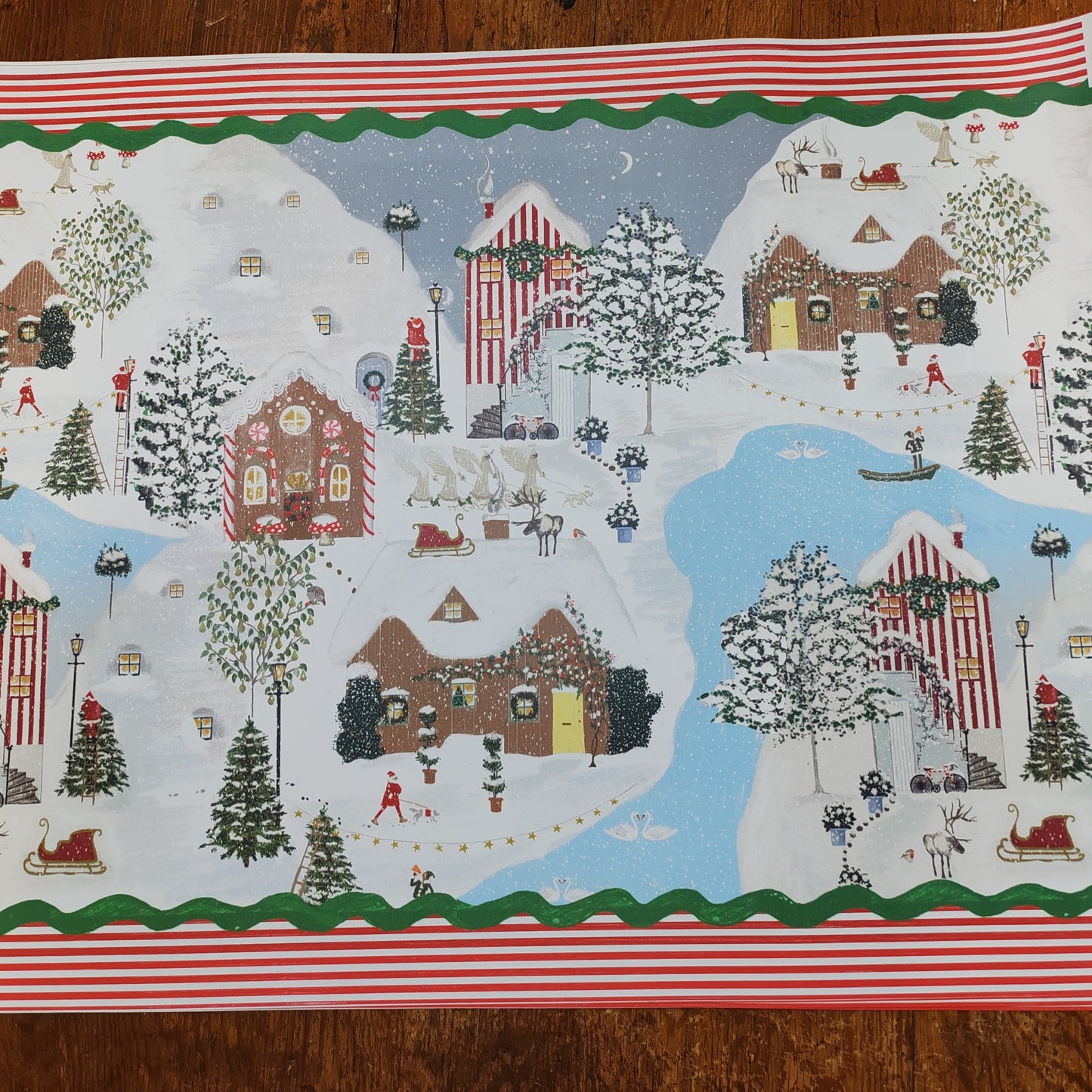 Christmas scene Christmas gift wrap