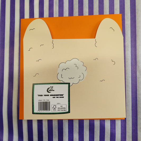 Rabbit eats pizza greeting card