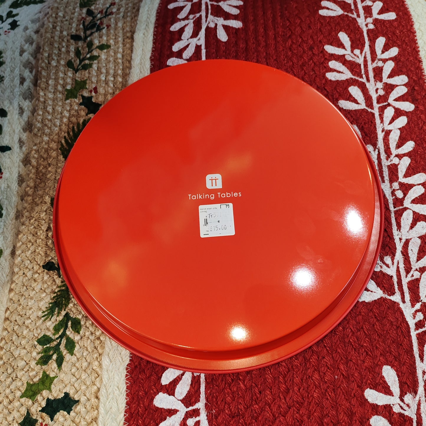 Botanical Holly Metal Enamel Tray