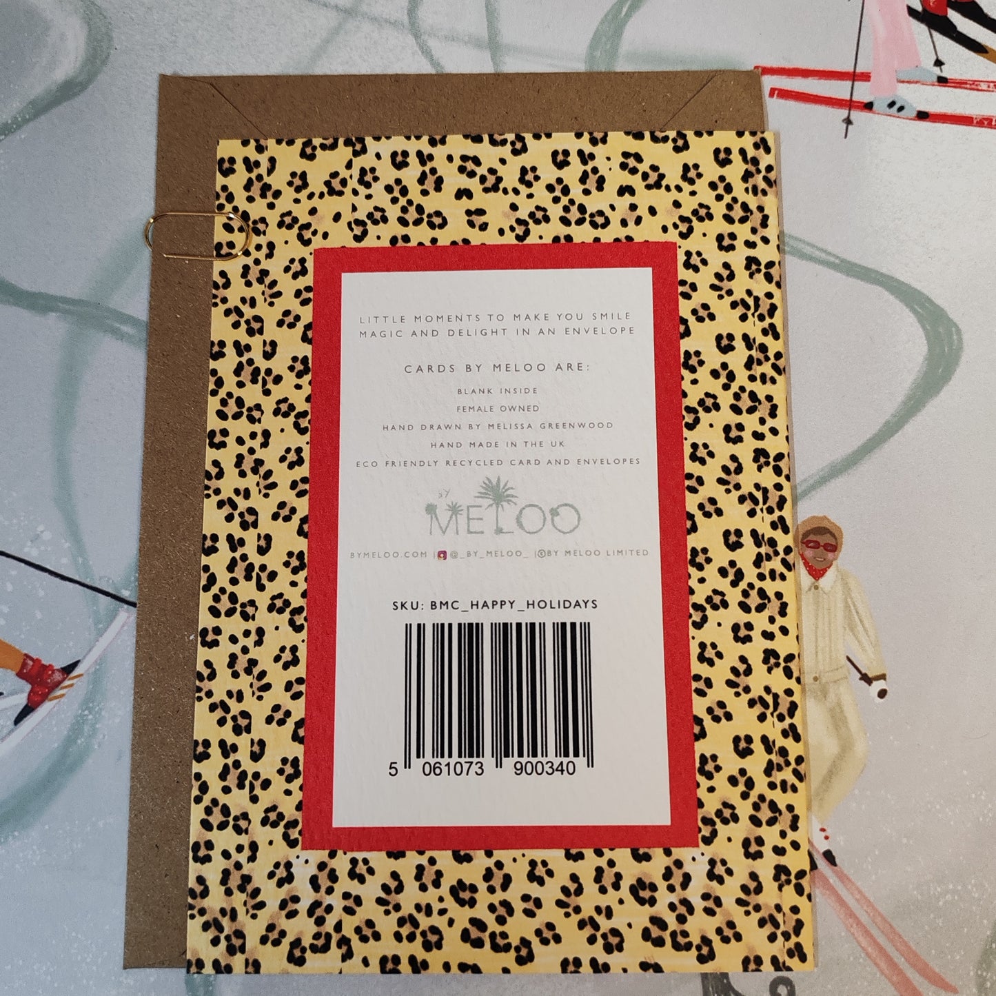 Happy holidays leopard greeting card