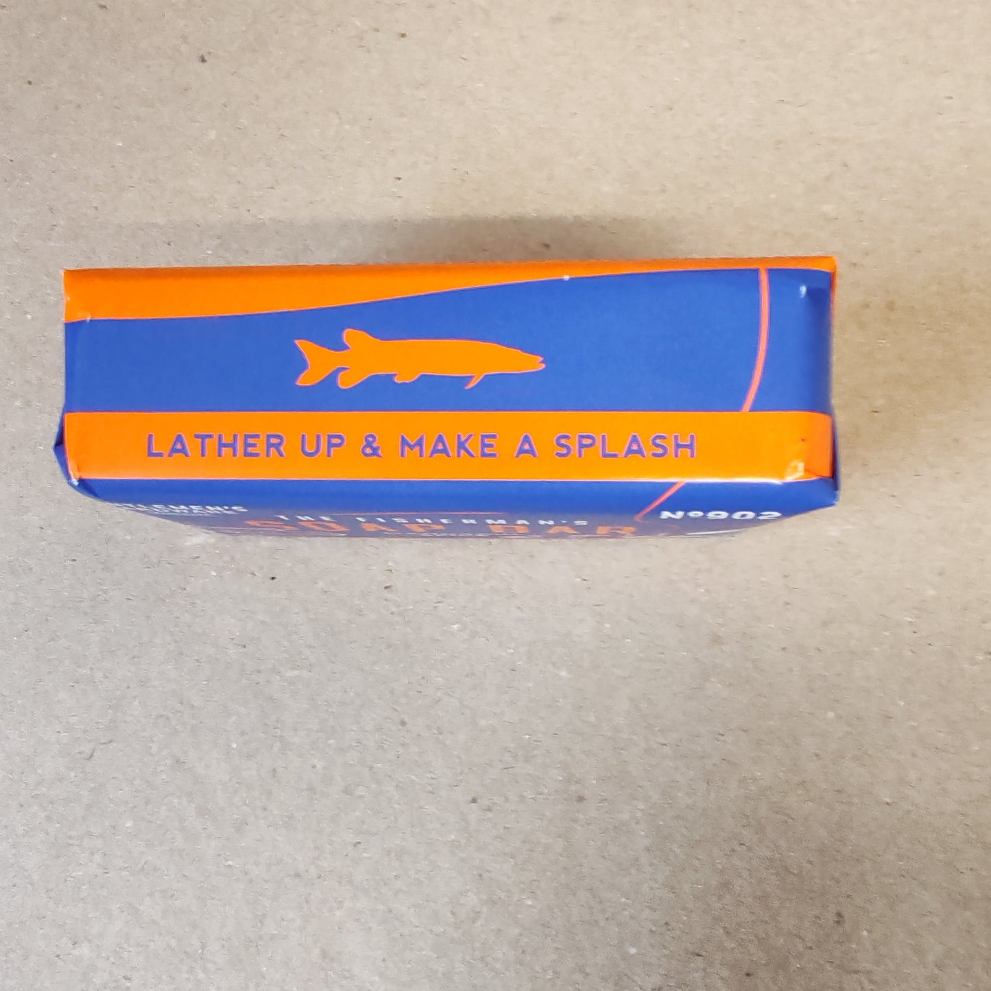 Retro packaging fisherman's soap bar. Mandarin soap
