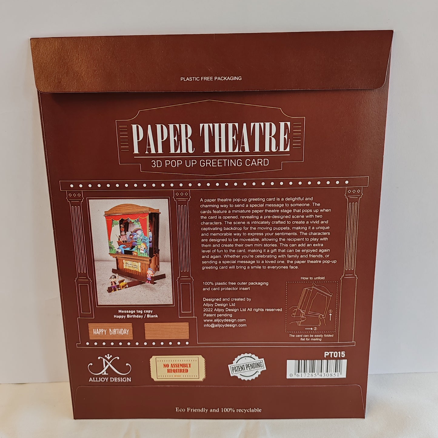 Paper theatre pop up greeting card. Pirate theme