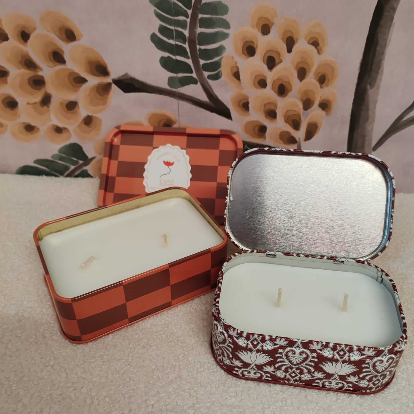 A Dopo 6oz/184g Flower Printed Tin Candle - Cactus Flower