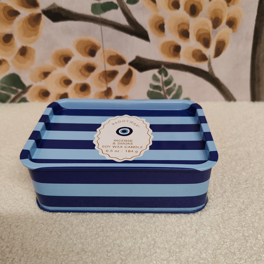 A Dopo 6oz/184g Eye Printed Tin Candle - Incense & Smoke