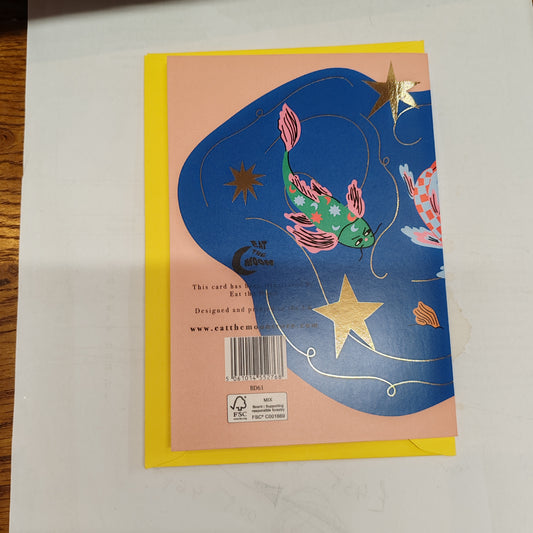 Koi fish happy birthday greeting card