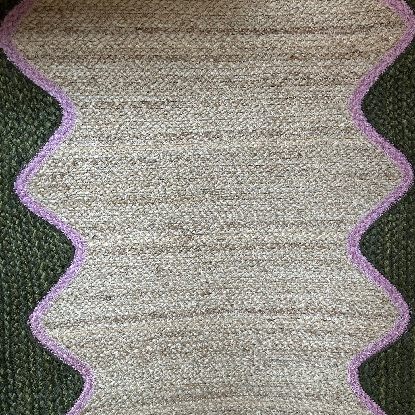 Olive Wave Jute Rug