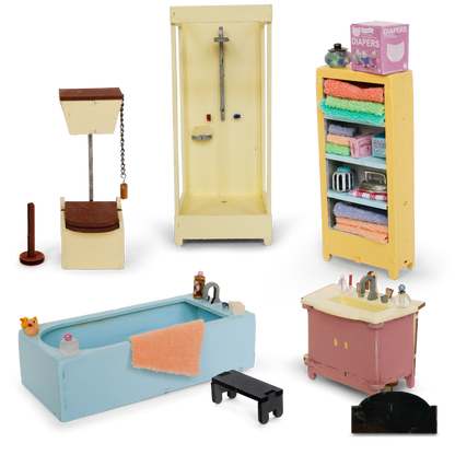 Kids DIY Dollhouse Furniture Kit - Bathroom (Scale 1:12)
