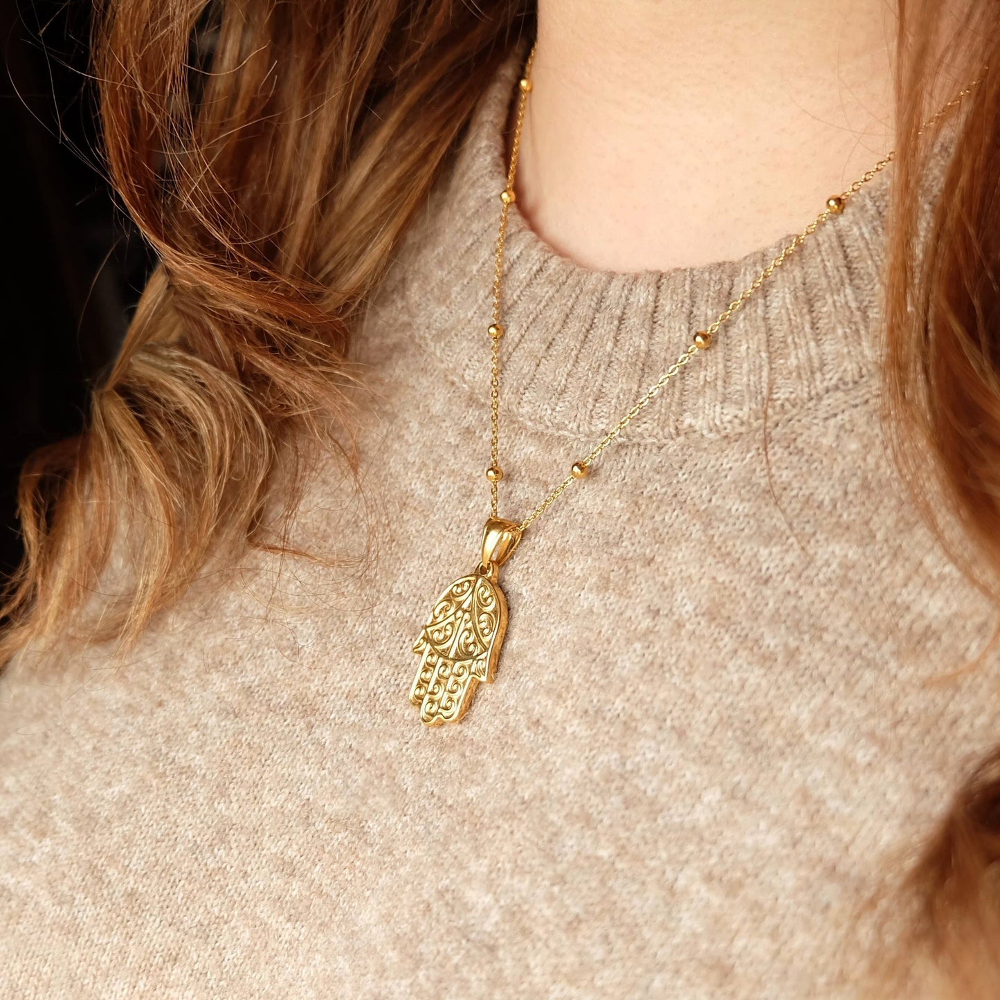 Hamsa Pendant Necklace