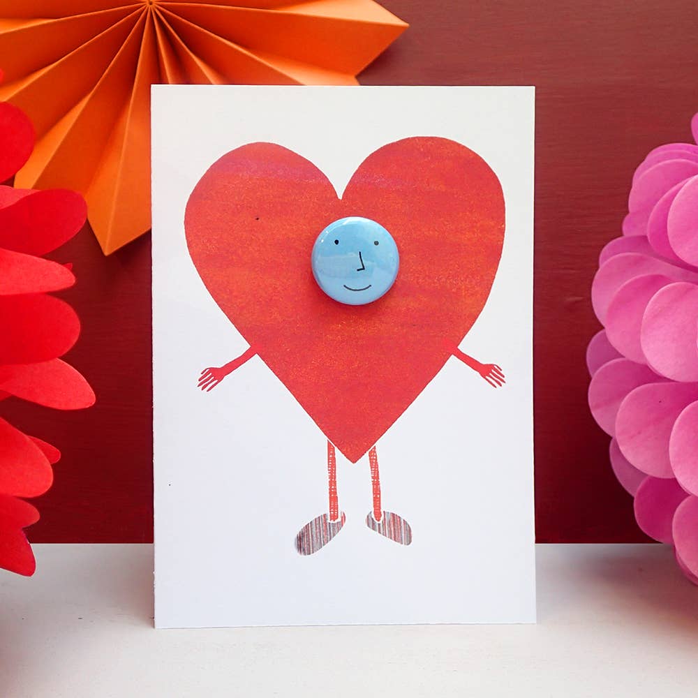 Heart Costume - Greeting card with badge