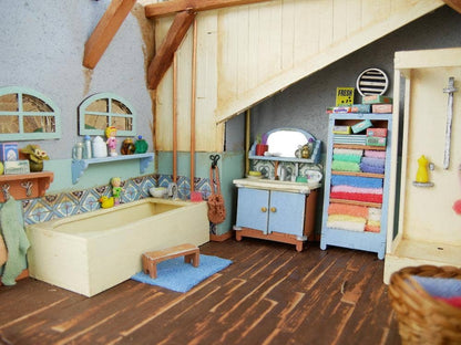 Kids DIY Dollhouse Furniture Kit - Bathroom (Scale 1:12)