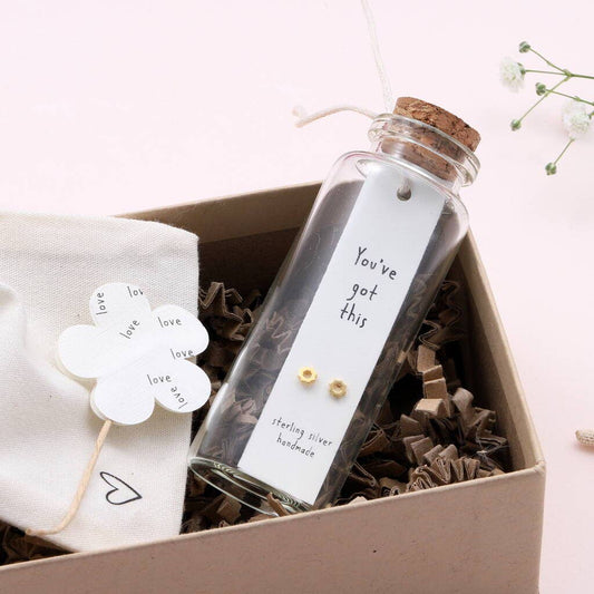 Message Bottle Earrings 'You've Got This'