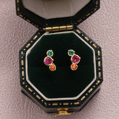 KINFOLK Red Dress & Fairy Crystal Gem Earrings