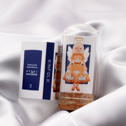 KINFOLK Angel Figurine in Orange Dress with Crystals