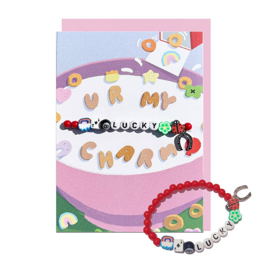 LUCKY CHARM, LUCKY BRACELET, PALE PINK ENVELOPE Card