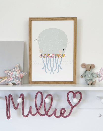Octopus Nursery Art - made with Liberty fabric