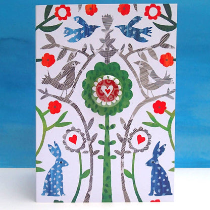 Heart Collage - Greeting card with badge