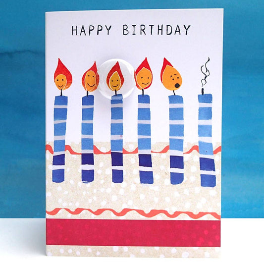 Birthday Candles - Greeting card with badge