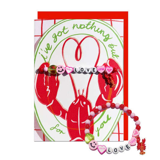 LOVE LOBSTER, LOVE BRACELET, RED ENVELOPE Card