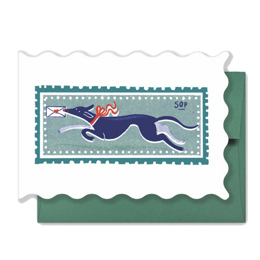 Long Stamp, A6 Shaped Greetings Card