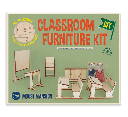 Kids DIY Dollhouse Furniture Kit - Classroom (Scale 1:12)