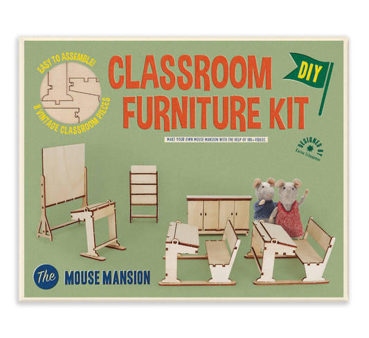 Kids DIY Dollhouse Furniture Kit - Classroom (Scale 1:12)