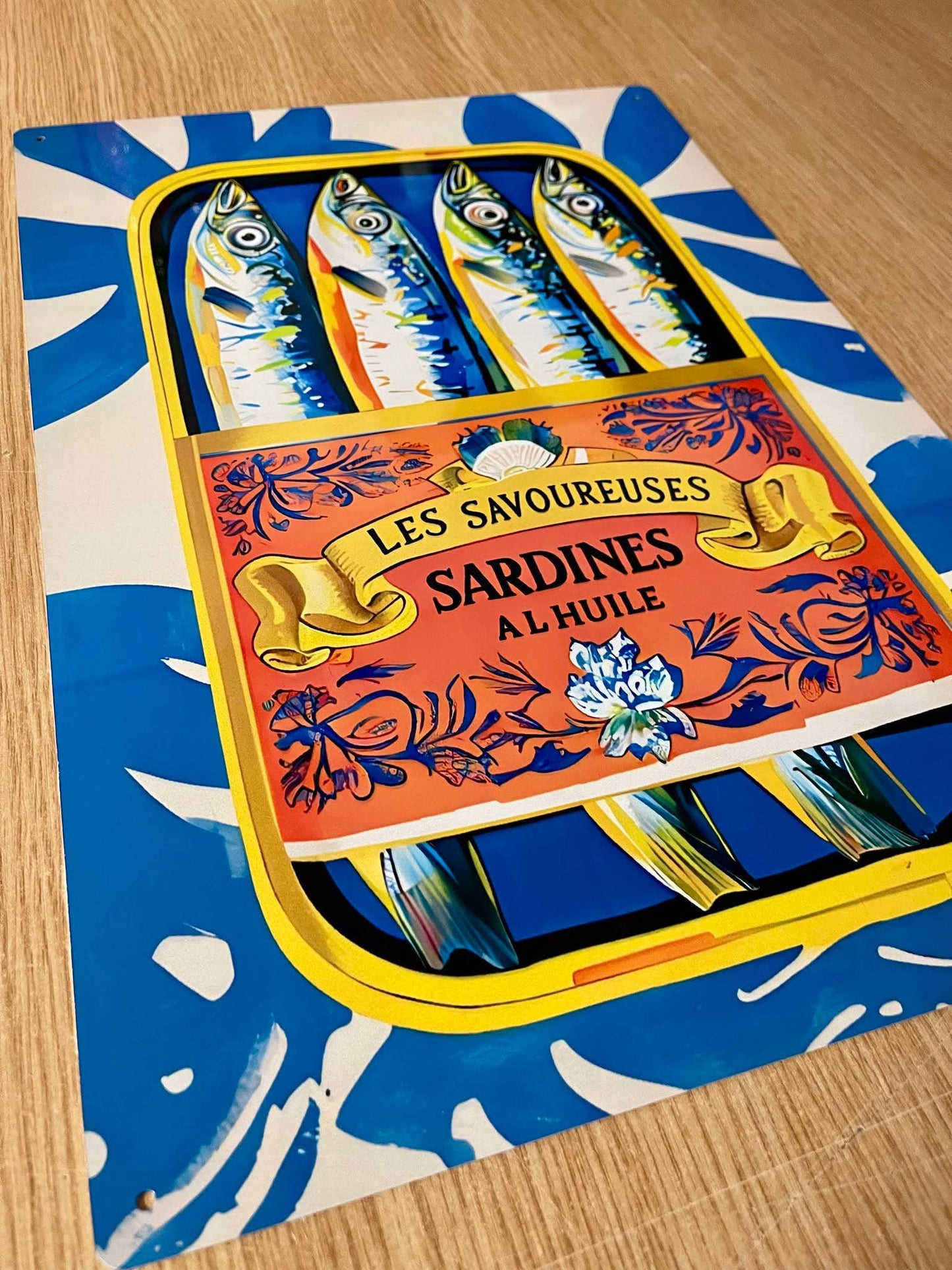 Sardine Can Illustration Kitchen Metal Sign Plaque