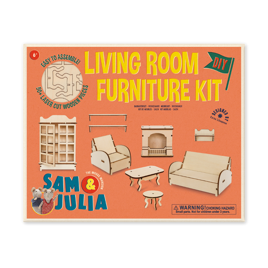 Kids DIY Dollhouse Furniture Kit - Living room (Scale 1:12)